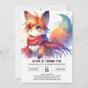 Kinderen Woodland Fox Verjaardag Kaart