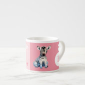 Kinderen zebra mok gepersonaliseerde naam roze (Voorkant rechts)