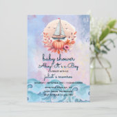kinderen zeilboot Nautisch Baby shower Kaart (Staand voorkant)