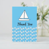 Kinderen Zeilboot Verjaardagsfeestje  Bedankkaart (Staand voorkant)
