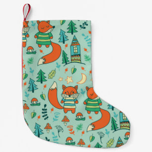 Kinderen zijn naadloos met jonge vossen. Grappig k Kleine Kerstsok