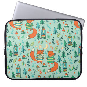 Kinderen zijn naadloos met jonge vossen. Grappig k Laptop Sleeve