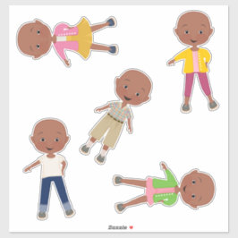 Kinderen zonder haar Stickers Set 1