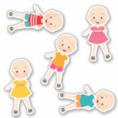 Kinderen zonder haar Stickers Set 2 (Voorkant)