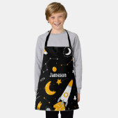 Kinderen zwarte gele buitenruimtesprek schort (Gedragen)