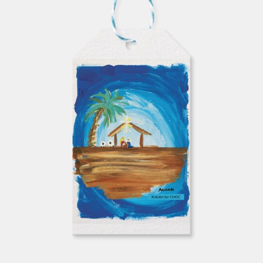 KinderenKunst voor Choc - Vrede op aarde Cadeaulabel (Achterkant)