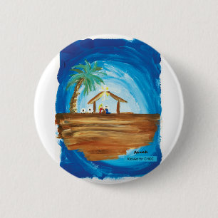 KinderenKunst voor Choc - Vrede op aarde Ronde Button 5,7 Cm