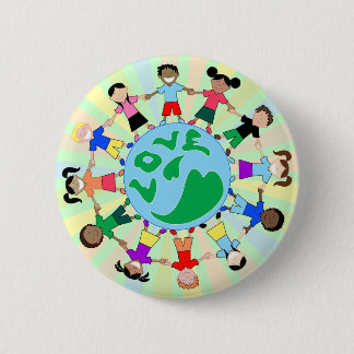 KinderenLoveGlobe Ronde Button 5,7 Cm