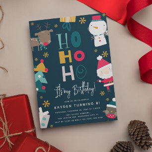Kinderfeest 'Ho Ho Ho Het is mijn verjaardag!' Kaart