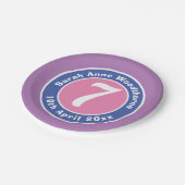 Kinderfeestdag feestdag met leeftijd papieren bordje (Gekanteld)