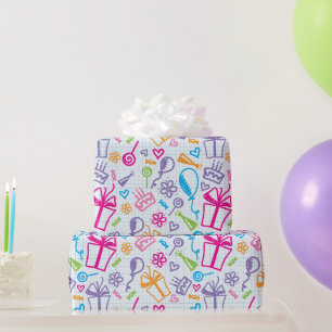 Kinderfeestelijke tekening voor verjaardagen cadeaupapier