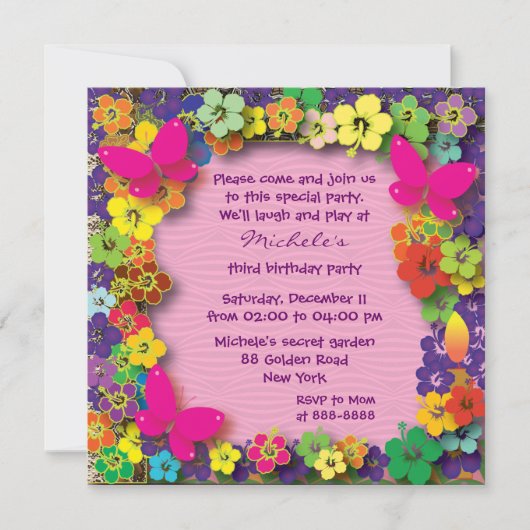 Kinderfeestje: Mijn geheime tuin Kaart (Voorkant)