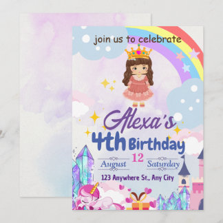 Kinderfeestje van regenboogmeisjes Gifts Kaart