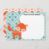 Kinderflatpanel Dank u wel kaarten Rode vos Notitiekaartje (Voorkant / Achterkant)