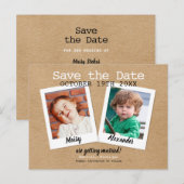 Kinderfoto's Rustic Boho Save the Date Aankondigingskaart (Voorkant / Achterkant)