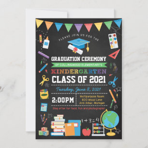 Kindergarten Afstuderen Ceremony Chalkboard Kaart