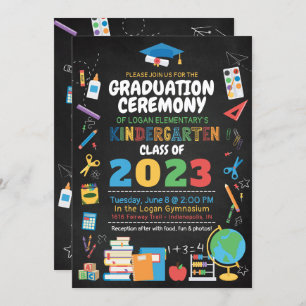 Kindergarten Afstuderen Ceremony Color Chalkboard Kaart