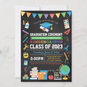 Kindergarten Afstuderen Chalkboard - Elk jaar bewe Kaart (Voorkant)