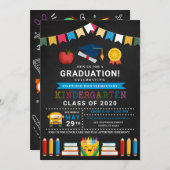 Kindergarten Afstuderen Chalkboard Kaart (Voorkant / Achterkant)