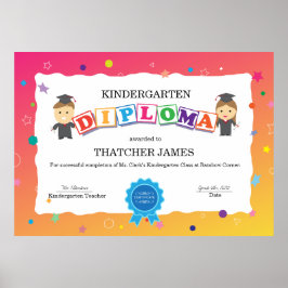 Kindergarten Afstuderen Diploma Poster