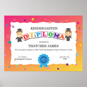 Kindergarten Afstuderen Diploma Poster