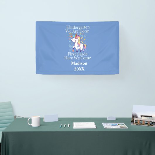 Kindergarten Afstuderen eerste graad Unicorn Spandoek (Beurs)