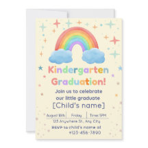 Kindergarten Afstuderen Invitation – Rainbow Theme
