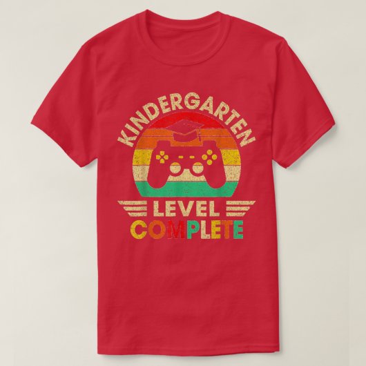 Kindergarten Afstuderen Level Complete Video Games T-shirt (Design voorkant)