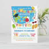 Kindergarten Afstuderen Pool Party - Boy W Kaart (Staand voorkant)