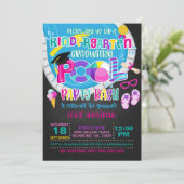 Kindergarten Afstuderen Pool Party - Girl Blk Kaart (Staand voorkant)