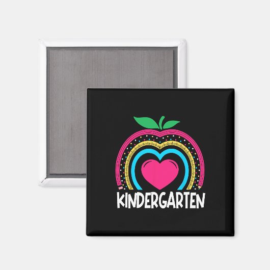 Kindergarten Boho Rainbow lerarenteam Kinder squa Magneet (Voorkant / Achterkant)