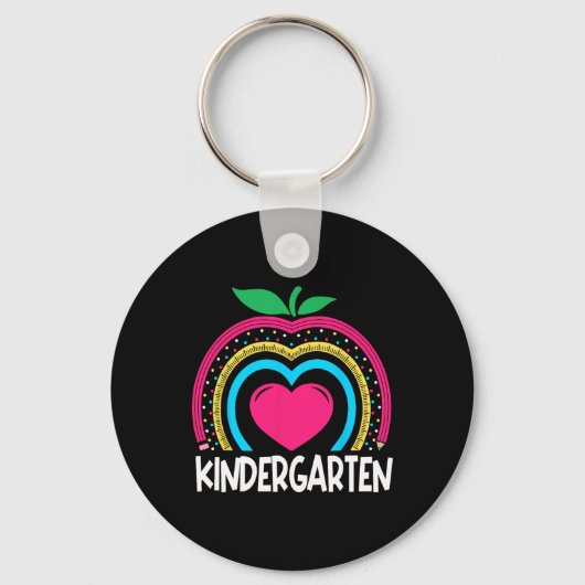 Kindergarten Boho Rainbow lerarenteam Kinder squa Sleutelhanger (Voorkant)