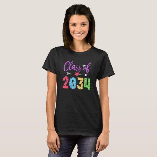 Kindergarten Class Of 2034 Graduation First Day Of T-shirt (Voorkant volledig)
