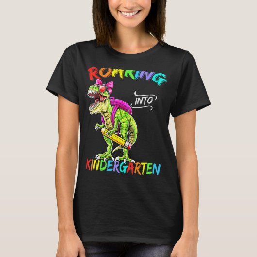 Kindergarten Dinosaur T Rex Terug naar school T-shirt (Voorkant)