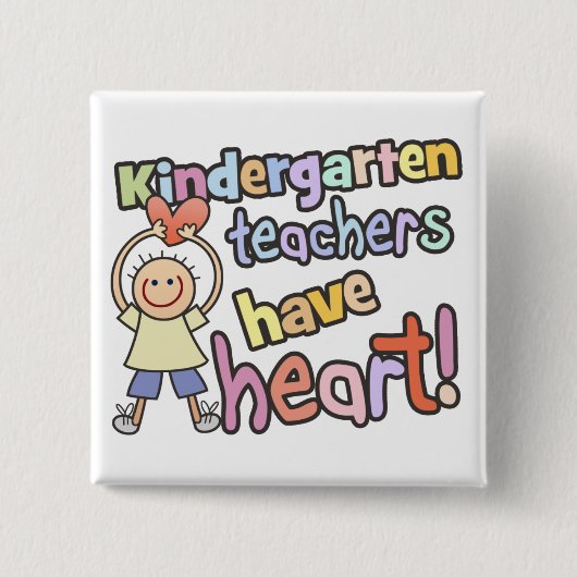 Kindergarten docenten hebben hartklare Button (Voorkant)