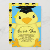 Kindergarten Elementaire Kind Chick Graduation Par Kaart (Voorkant / Achterkant)