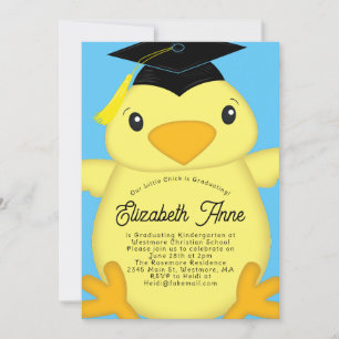Kindergarten Elementaire Kind Chick Graduation Par Kaart