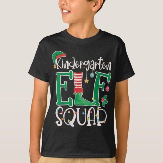 Kindergarten ELF Squad Funny Kerstmis ELF Kinder T T-shirt (Voorkant)