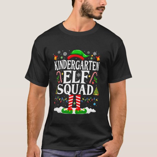 Kindergarten Elf Squad Xmas Funny Christmas Kinder T-shirt (Voorkant)