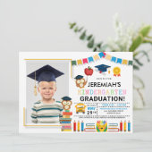 Kindergarten Foto Afstuderen Uitnodiging (Staand voorkant)