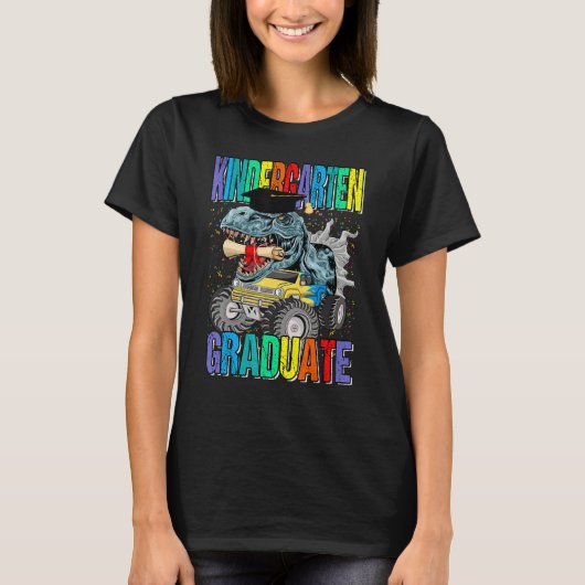 Kindergarten Graduate Monster Truck Dinosaur Gradu T-shirt (Voorkant)