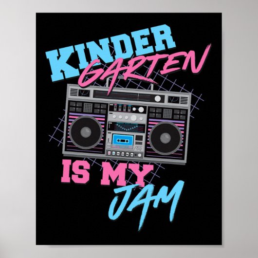 Kindergarten is mijn jam -  80s Boombox Teach Poster (Voorkant)