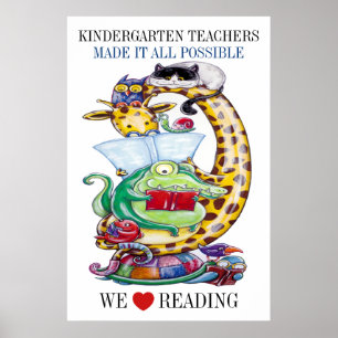 Kindergarten-Kies formaat - We houden van lezen! P Poster