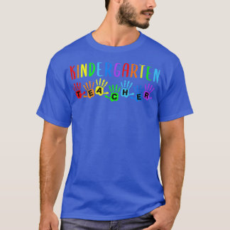 Kindergarten Leraar Kinder Team Handprint T T-shirt