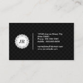 Kindergarten Leraar - Modern Monogram Black Visitekaartje (Achterkant)