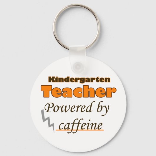 Kindergarten Leraar Powered by caffeine Sleutelhanger (Voorkant)
