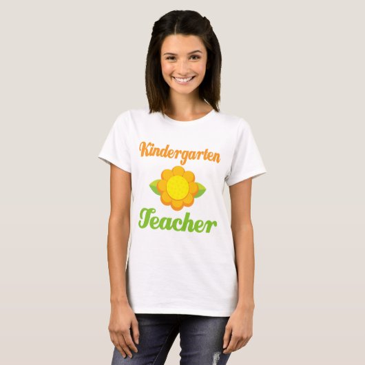 Kindergarten Leraar Zonnebloem T-shirt (Voorkant volledig)