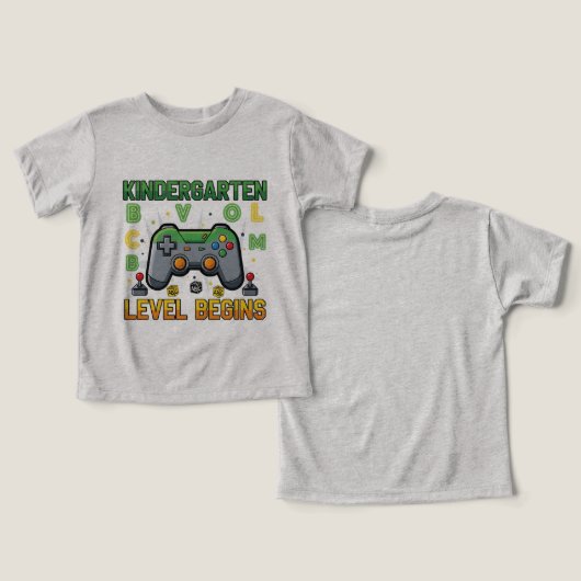 Kindergarten Level Begins T-shirt, Back to School (Ontwerp Voorkant & Achterkant)