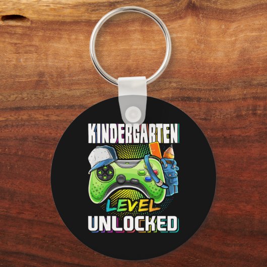 Kindergarten Level Unlocked Video Game Ck To Schoo Sleutelhanger (Voorkant)