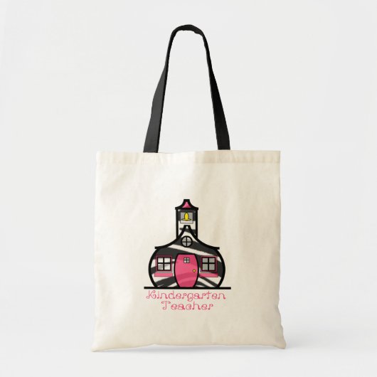 Kindergarten Onderwijsster Zebra Print Schoolhouse Tote Bag (Voorkant)